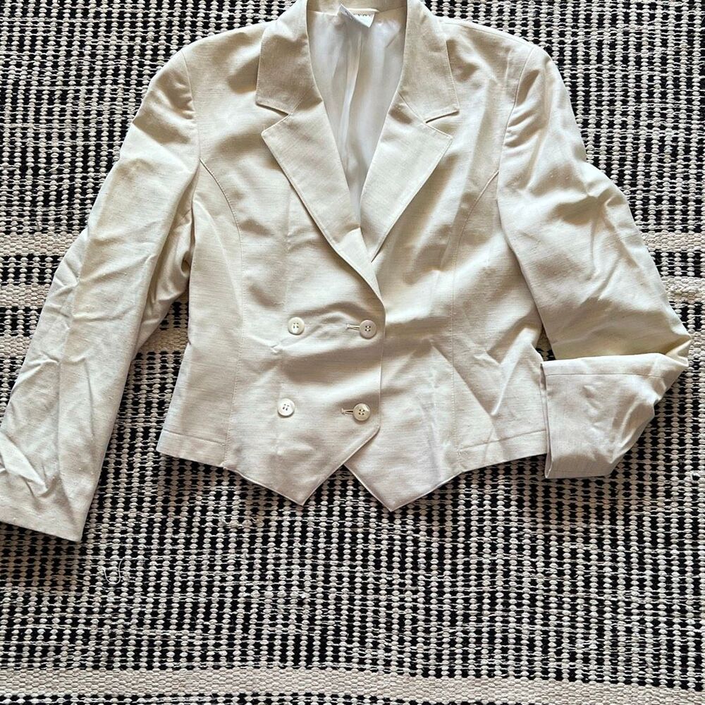 ALEXON Size 10 Ivory Vintage Blazer